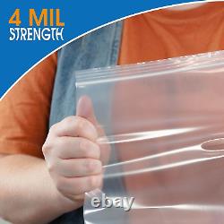 - 9 X 12 (500 Count) 4 Mil Thick Clear Reclosable Zip Plastic Poly Bags with R
