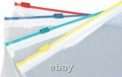 960 x Zipper Bag A5 Size 0.14mm Assorted Coloured Zips Clear Plastic Home Office