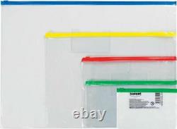 960 x Zipper Bag A5 Size 0.14mm Assorted Coloured Zips Clear Plastic Home Office