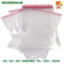 A3 A4 Self Seal Cellophane Gift Bags Large Clear Cello Plastic Adhesive Art Bag