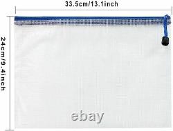 A4 Mesh Plastic Wallet Document Wallets Zip Lock Bags Pockets Folder Pouch Case