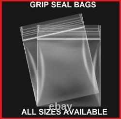 ALL SIZES Small Clear Grip Seal/ Zipper/ Zip Lock Bags -Resealable Plastic Bags