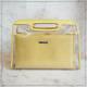 Auth Gucci 2way Handbag Clear Plastic Bag Clutch Yellow Leather 7411