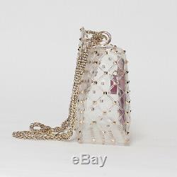 AUTH Valentino Rockstud Clear Plastic Shoulder Bag