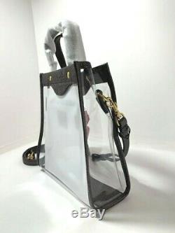 Anya Hindmarch Transparent Crossbody Bag w Charcoal Gray Borders and Strawberry