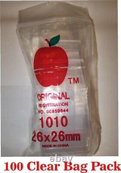 Apple 1010 1x1 Plastic Bags Baggies Jewelry Ziplock Zipper Stamp Bags lot