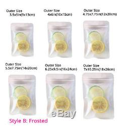 Assorted Sizes Glossy & Frosted Clear Plastic Mylar Flat Zip Lock Bag SM06