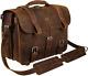 Augus Leather Messenger Bag For Men Briefcase Travel Backpack Shoulder Bag Fit 1
