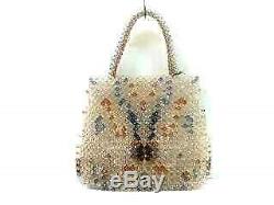 Auth ANTEPRIMA Clear Navy Brown Plastic Tote Bag