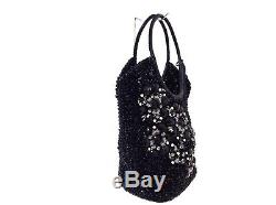 Auth ANTEPRIMA Wire Bag Black Clear Gray Wire Plastic Rhinestones Shoulder Bag