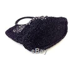 Auth ANTEPRIMA Wire Bag Black Clear Gray Wire Plastic Rhinestones Shoulder Bag