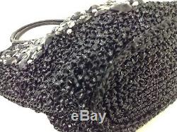 Auth ANTEPRIMA Wire Bag Black Clear Gray Wire Plastic Rhinestones Shoulder Bag