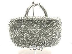 Auth ANTEPRIMA Wire Bag Silver Clear Wire Rhinestones Plastic Handbag