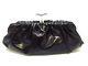 Auth Chanel Black Clear Patent Leather Plastic Clutch Bag