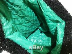 Auth CHANEL Black Green Clear Chemical Fiber Plastic Tote Bag