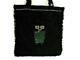Auth Chanel Black Green Clear Tweeds Plastic Tote Bag Robot Glitter Rhinestones