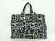 Auth Chanel By Sea Line Black Ivory Clear Cotton Plastic Tote Bag