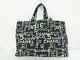 Auth Chanel By Sea Line Black Ivory Clear Cotton Plastic Tote Bag