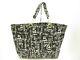 Auth Chanel By Sea Line Black White Clear Canvas Plastic Tote Bag