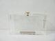 Auth Charlotte Olympia Pandora Clear Gold Black Plastic Hardware Clutch Bag