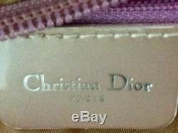 Auth ChristianDior Lady Dior Pink Clear Nylon Plastic Handbag
