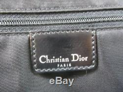 Auth ChristianDior Maris Pearl Black Clear Denim Leather Plastic Handbag