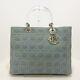 Auth Dior/christiandior Lady Dior Medium Bag Light Blue Clear Denim Handbag