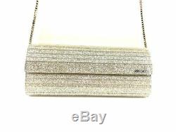 Auth JIMMY CHOO Clear Gold Silver Plastic Shoulder Bag