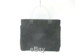 Auth PRADA Black Clear Nylon Plastic Handbag