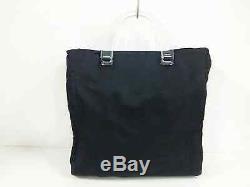 Auth PRADA Black Clear Nylon Plastic Handbag