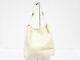 Auth Prada Ivory Clear Leather Plastic Tote Bag