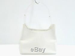 Auth PRADA White Clear Leather Plastic Shoulder Bag