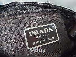 Auth PRADA White Clear Leather Plastic Shoulder Bag