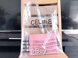 Authentic Celine 2018 Clear Plastic Shopping Bag With Pink Zip Pouch Wallet