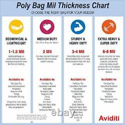 Aviditi 16 x 18 2 Mil Clear Self-Seal Zipper Plastic Poly Bags Bulk Pack of