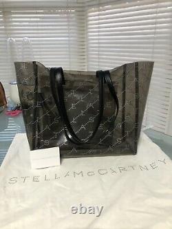 BNWT Stella McCartney Logo Grey Clear Plastic Large Shopper Bag, Dust Bag & Card