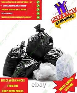 Black & Clear Plastic Refuse Sacks Bin Bags Wheelie Liners Std Duty All Qtys