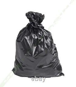 Black & Clear Plastic Refuse Sacks Bin Bags Wheelie Liners Std Duty All Qtys