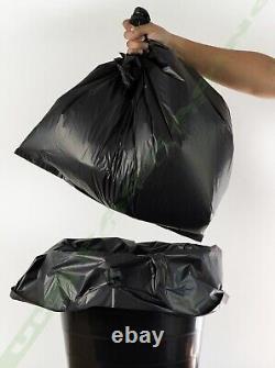 Black & Clear Plastic Refuse Sacks Bin Bags Wheelie Liners Std Duty All Qtys