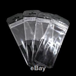 Black Clear Plastic for Zip Reclosable Poly Lock Jewelry Bag Pouches Hang Hole