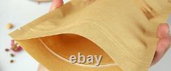 Brown Packaging Bag Clear Window Gusset Standing Zip Lock Sealable Heat Seal