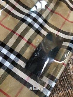Burberry Plastic Clear Vintage Check Shopping Leather Tote Large Bag