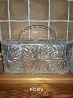 CARVED STARBURST CLEAR LUCITE PLASTIC BOX BAG 1950s vintage handbag