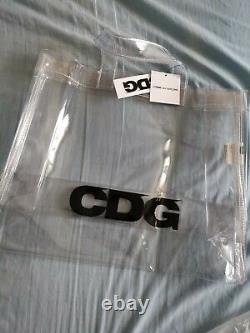 CDG comme des garçons transparent PVC plastic Tote Shopper Bag Clear one size