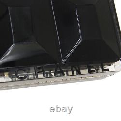 CHANEL CC Logos Clutch Party Bag 9606609 Black Clear Plastic Leather 04349