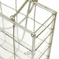 CHANEL CoCo Mark Chain Shoulder Hand Bag Plastic Silver Clear Used