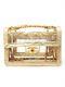 Chanel Quilted Cc Clear Gold Plastic Vinyl Leather Double Chain Shoulder Bag