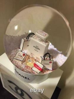 CHANEL Snowdome clear Xmas Bags Object Gift Plastic White