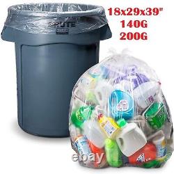 CLEAR Refuse Sacks Strong Polythene Bin Liners Waste Rubbish Bags18x29x39