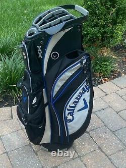Callaway 14 hole Golf Cart Carry Bag Black with White/ Blue trim CLEAN